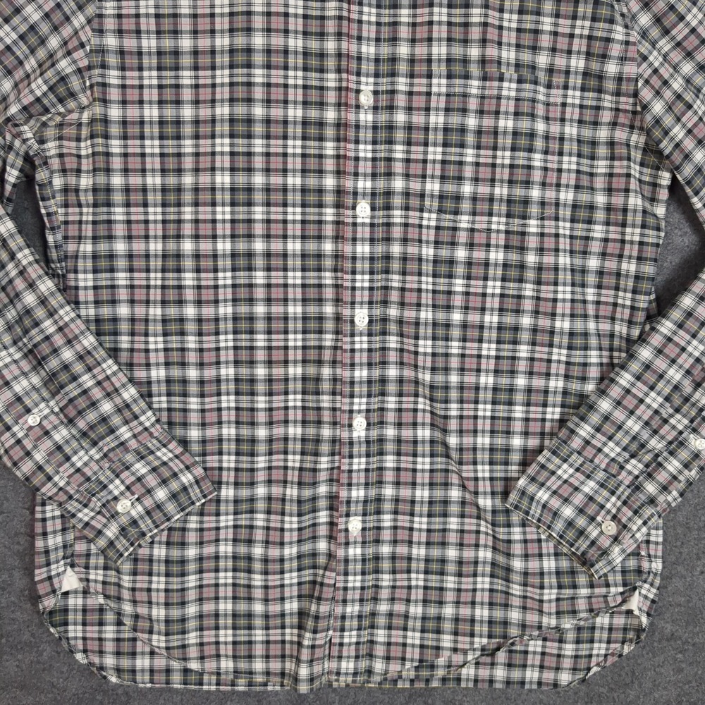 J.Crew Mens Medium Plaid Button Down Shirt Black White Gray Long Sleeve Cotton - Picture 5 of 11